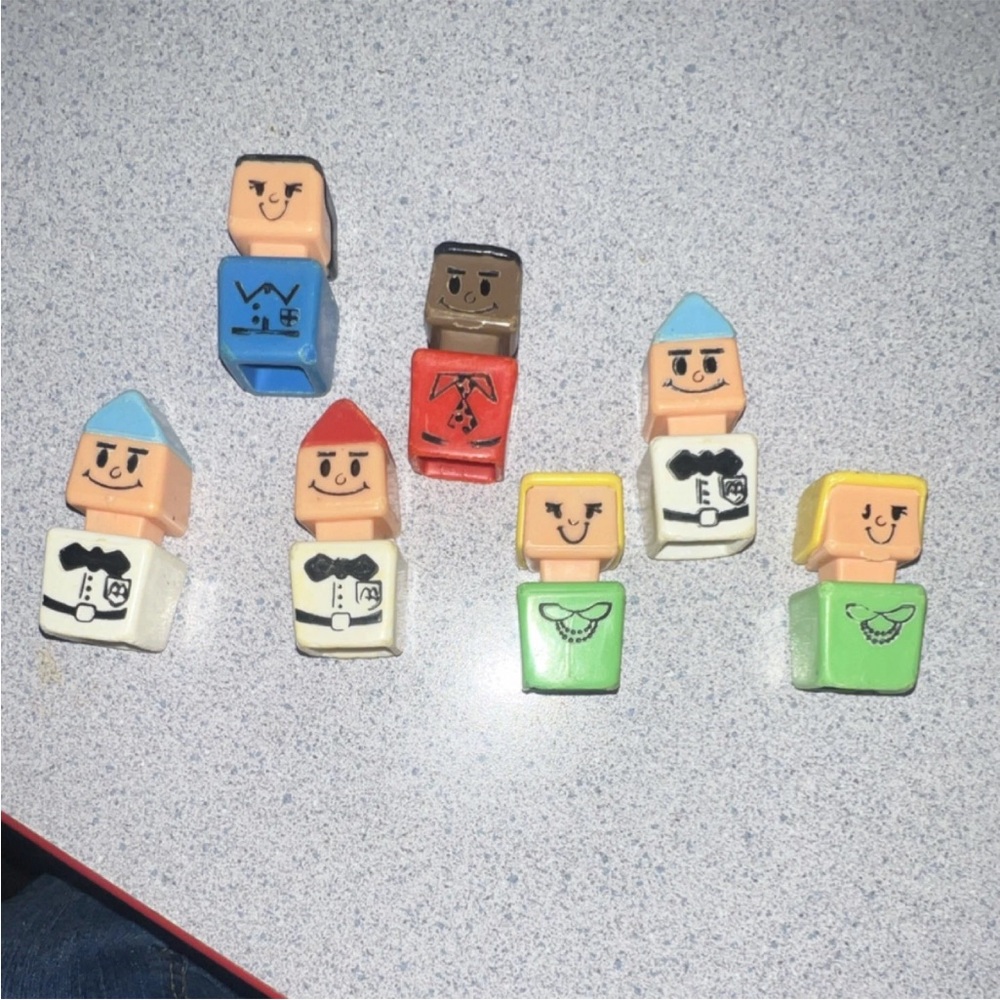 Fisher-Price Character Block Set - Blue, Red, Green, Yellow, Tan